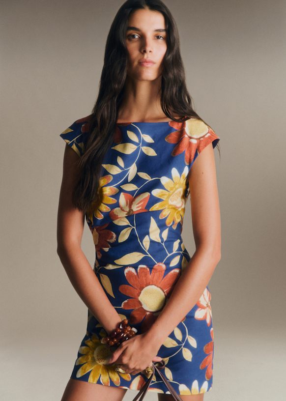Lanya Dress - Margherita Print - Organic flax - Sézane