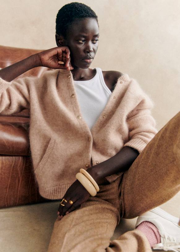 Jacke Eddy - Beige meliert - Kid Mohair - Sézane