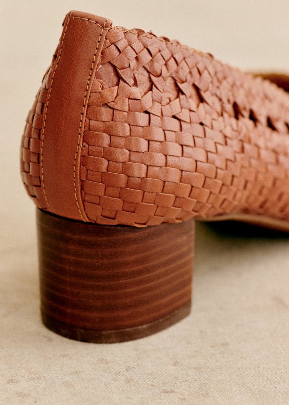 Anya High Heels - Smooth Camel Braided - Metallic vegetable-tanned goat ...