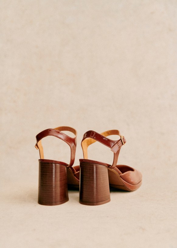 Alexane Mary Janes - Ochre - Goat Leather - Octobre Éditions