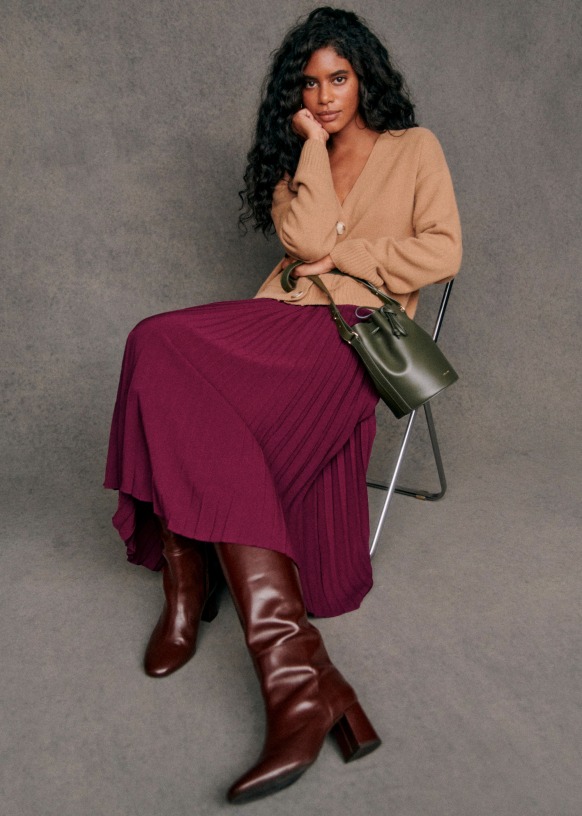 Jupe Dune Dore Polyester Sezane