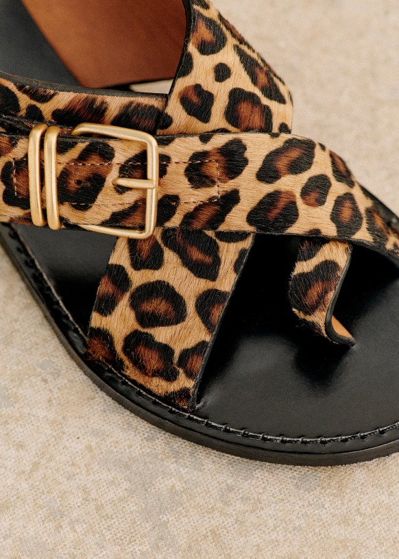 Women's Leopard Print Toe loop Outdoor Sandals Slip Beach - Temu