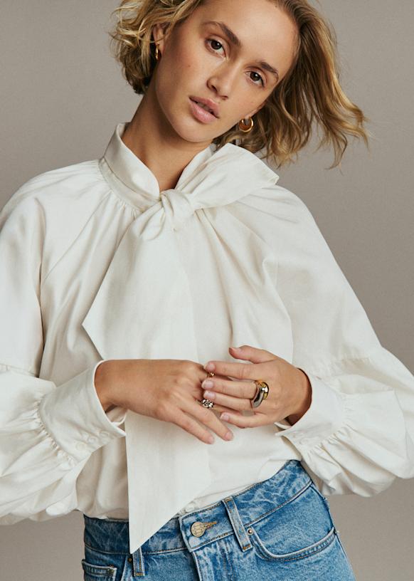 Tazia Shirt - Ecru - Organic Cotton - Sézane