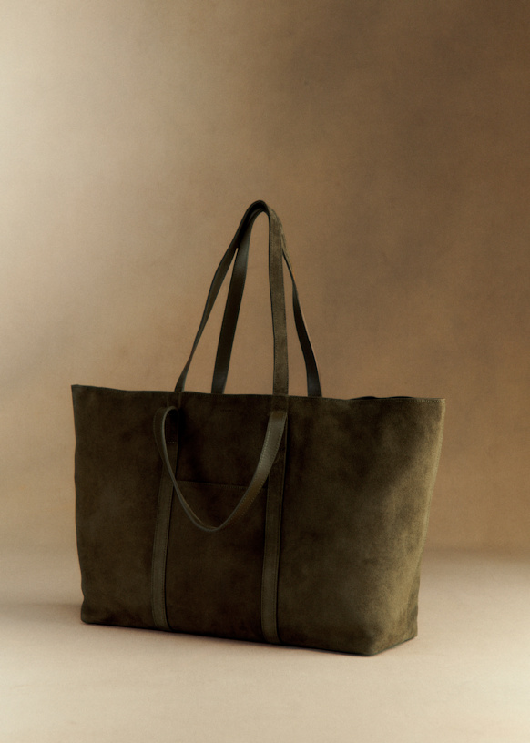 Gabin マキシ・ショッピングバッグ - テクスチャーブラック - 牛革