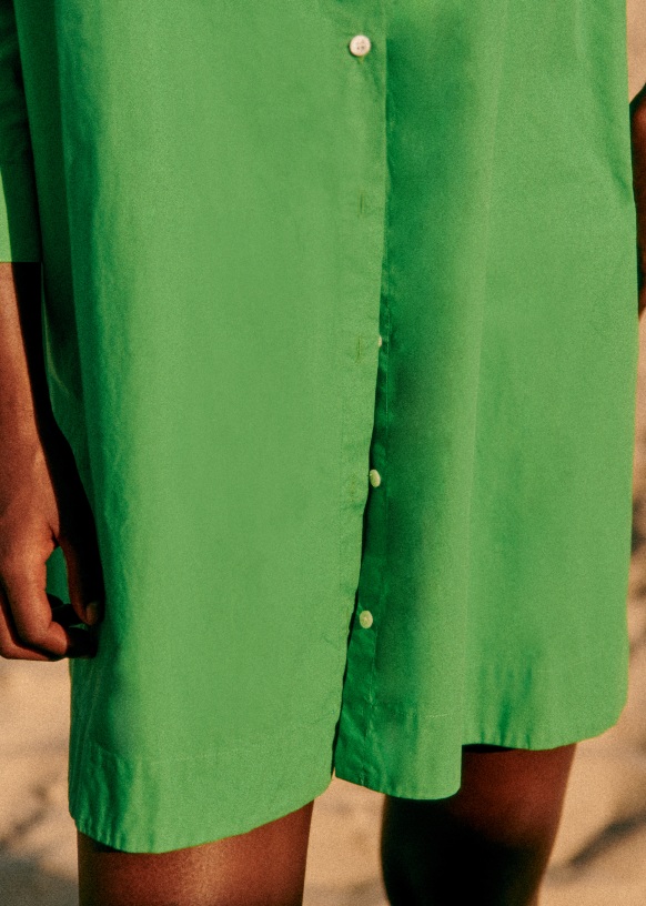 Maxine Dress - Bright green - Cotton - Sézane