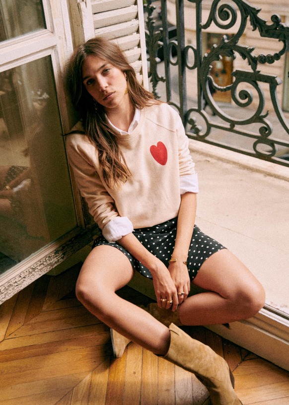 Sezane heart sweatshirt clearance