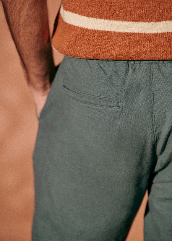 Danny Trousers - Olive Green - Cotton - Octobre Éditions