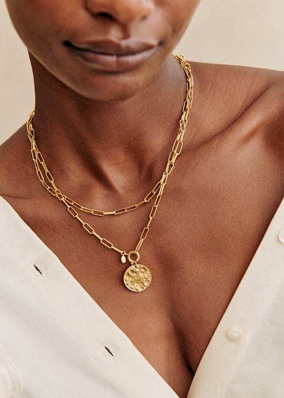 Irma Charm - Golden medal - 3 micron Gold-plated metal - Sézane
