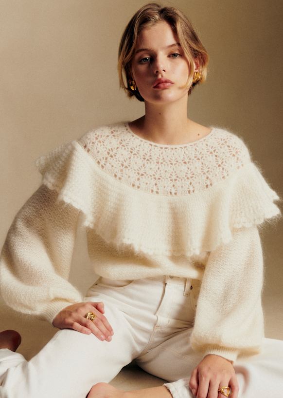 Amélia セーター - エクリュ - キッドモヘア - Sézane