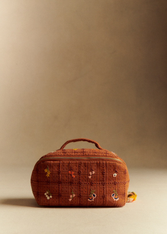 トイレタリーポーチ - 刺繍 植物標本 - コットン - Sézane トイレタリーポーチ - 刺繍 植物標本 - コットン - Sézane