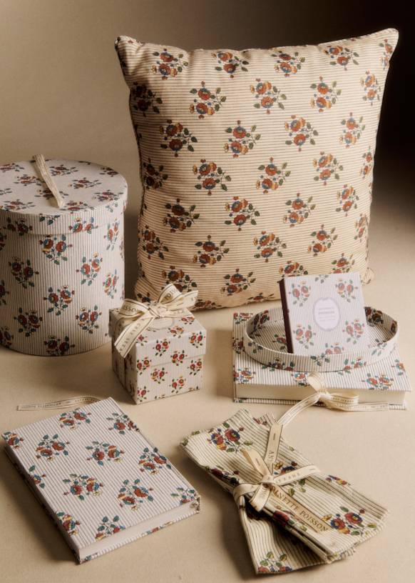 クッション - Sézane x Antoinette poisson - ブルーバード プリント