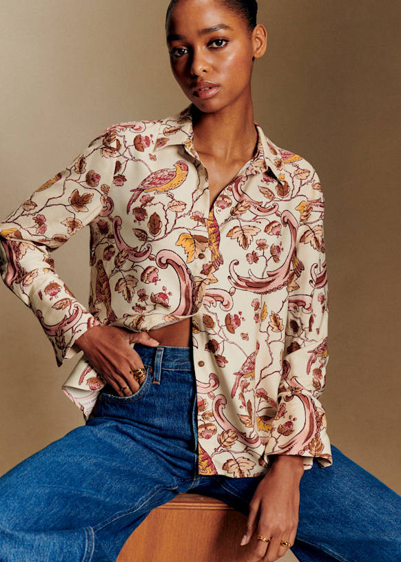 Annie シャツ - Sézane x Antoinette Poisson - ルー ヘーゼルナッツ