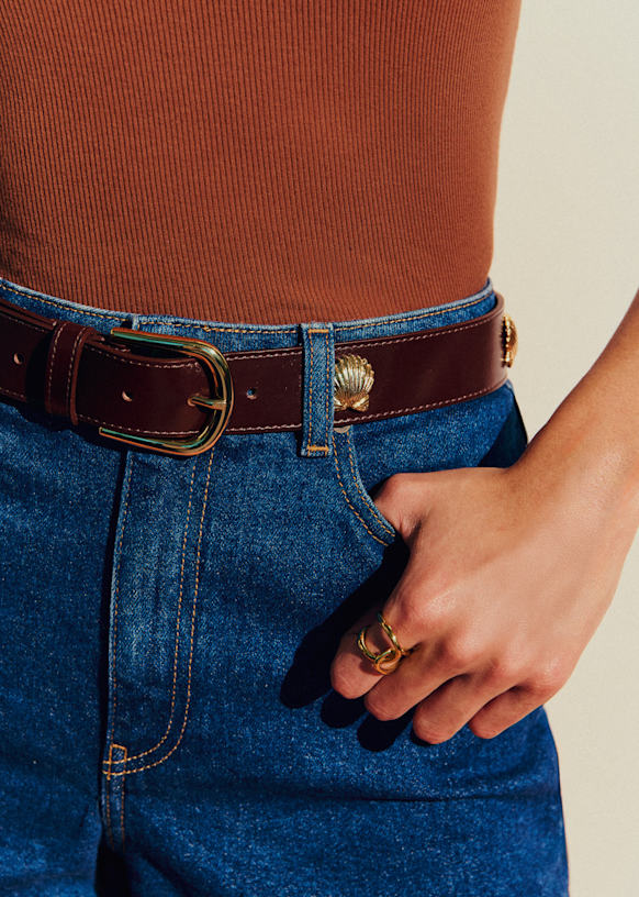 Moana Belt - Glossy Chocolate - Bovine leather - Sézane
