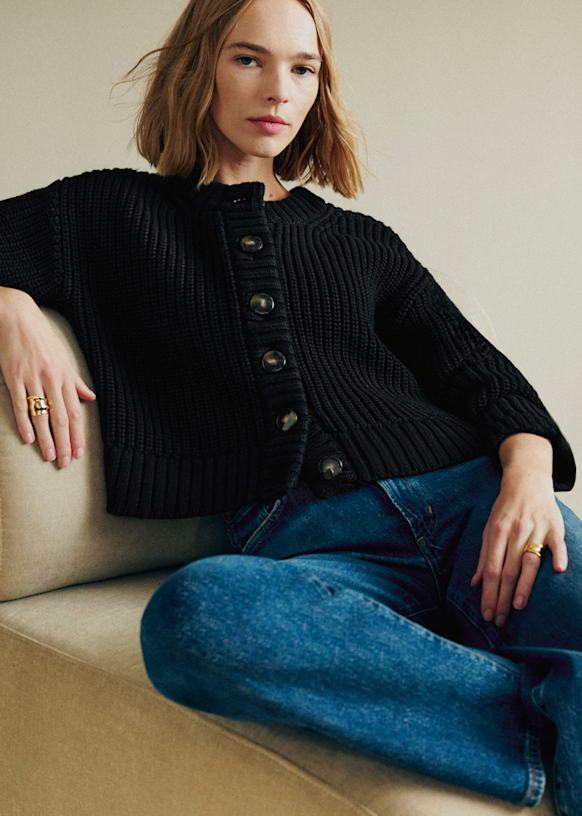 Paolo カーディガン - ブルー - メリノウール - Sézane