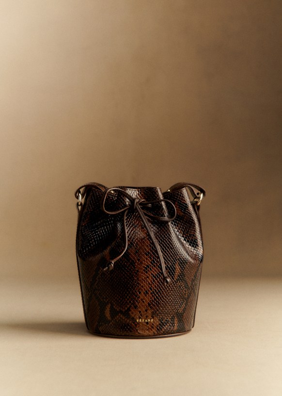 Farrow Mini Bag - Brown Python Print - Bovine leather - Sézane