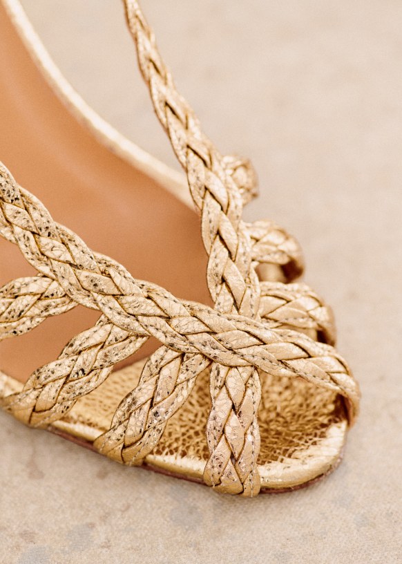 Gold woven sandals 2025