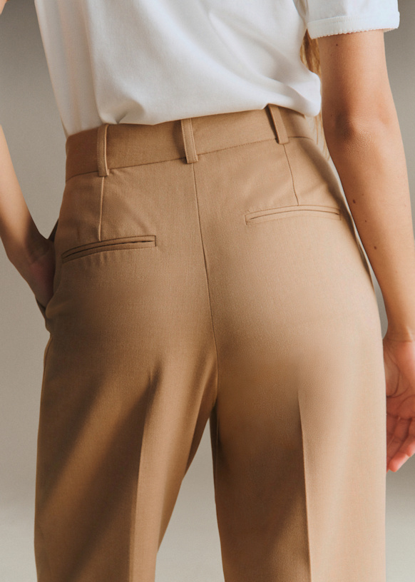 Romain Trousers - Light Camel - Recycled polyester - Sézane