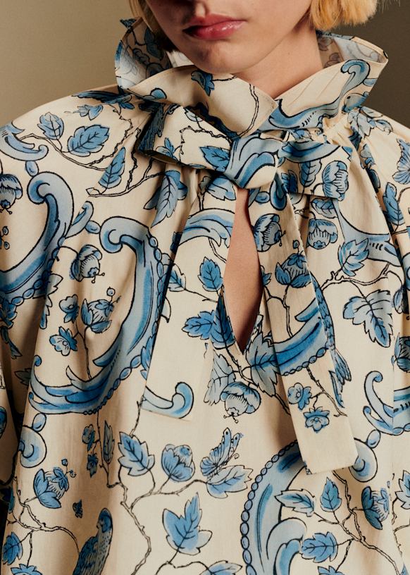 coito 　nui mond cotton silk blouse coito nui mond cotton silk blouse PUSSY BOW SILK CIRCLE BLOUSE