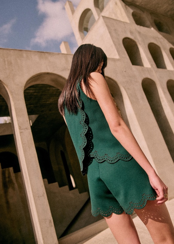 Dory Top - Emerald Green - Viscose ECOVERO™ LENZING™ - Sézane
