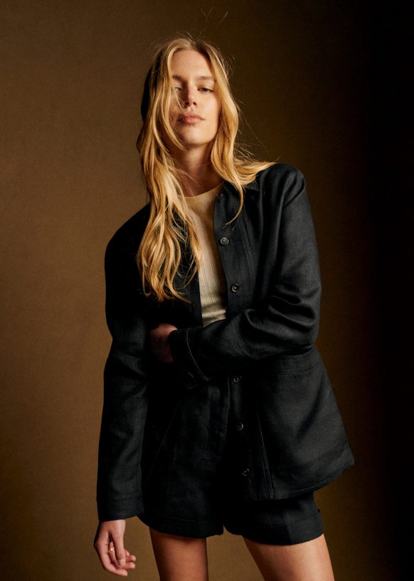Will Jacket - Black Linen - Linen - Sézane