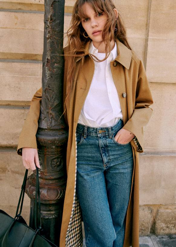 SEZANE CLYDEコート Clyde コート - ネイビー - リサイクルウール - Sézane