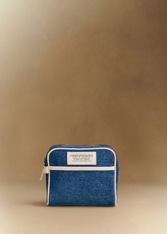 メイクアップバッグ - レオパード - コットン - Sézane