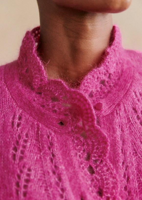 Angie Cardigan - Pink Creation - Fuchsia - Kid mohair - Sézane Angie Cardigan - Pink Creation - Fuchsia - Kid mohair - Sézane