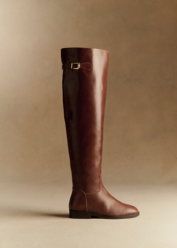 Lise サイハイブーツ - アイスブラック - 牛革 - Sézane