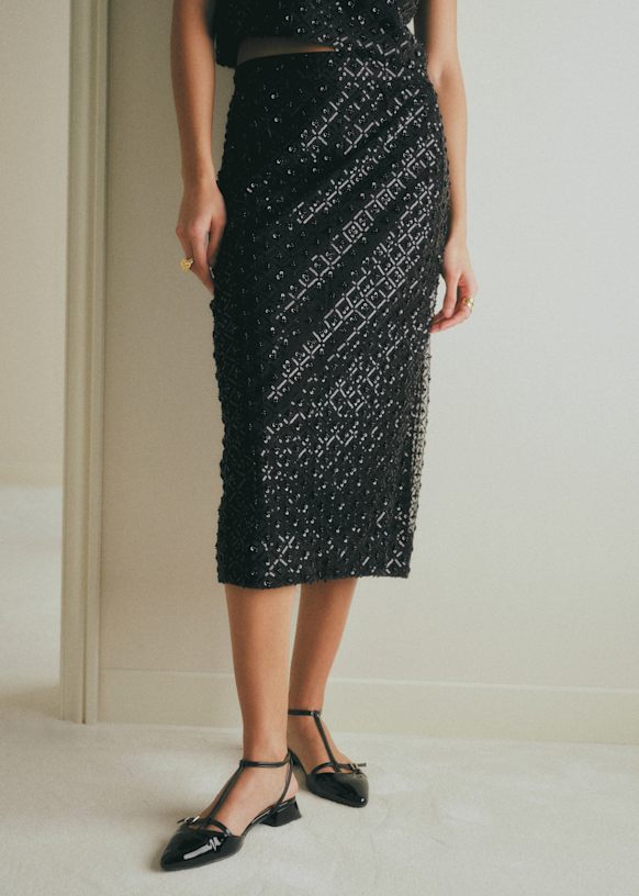 Magalia スカート - ブラックスパンコール - リサイクルポリエステル