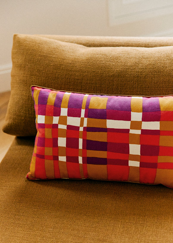 Orange tartan cushions new arrivals