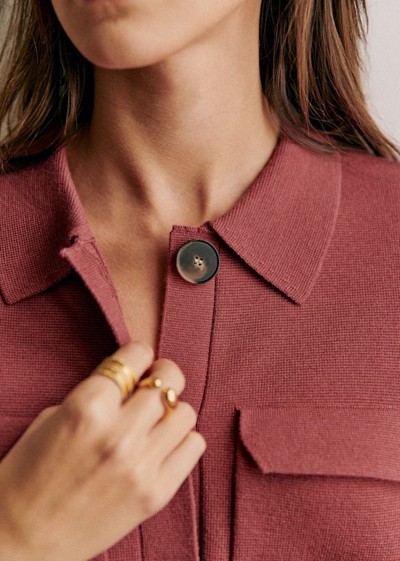 Betty カーディガン - ローズウッド - メリノウール - Sézane