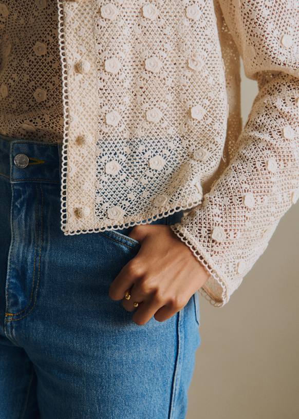 Nora Shirt - Ecru Guipure Lace - Organic cotton - organic textile