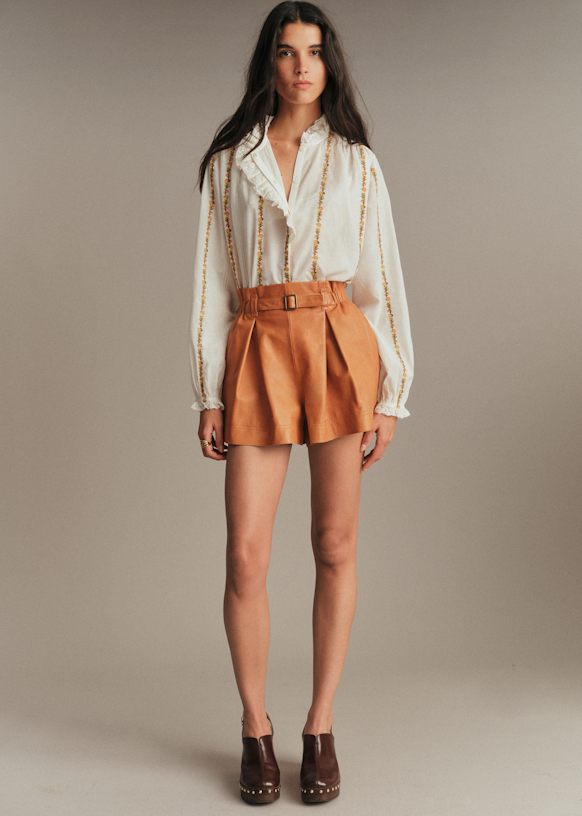DAVE Short - Nutmeg - Lamb leather - Sézane