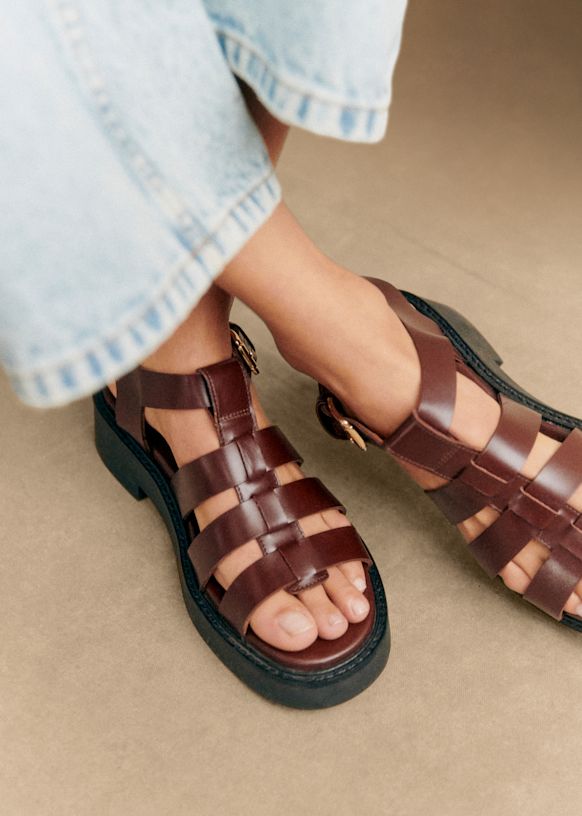 Sandales Low Allie - Chocolat Glacé - Cuir bovin - Sézane