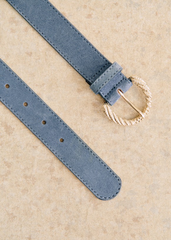 Thelma Cinture -Mastic (Like New) Cintura Thelma - Denim - Pelle crosta di vacchetta - Sézane main image 3