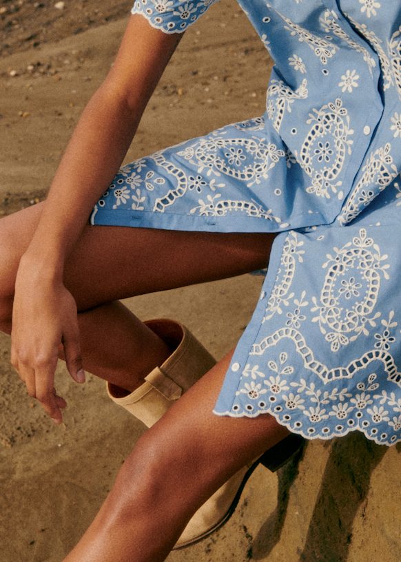 Sezane セザンヌ　ELVINAドレス　ワンピース　エクリュ　38サイズ　M Elvina Dress - Ecru - Organic cotton - organic textile - Sézane