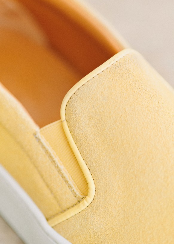 Theo Sneakers - Denim - Split cowhide leather - Sézane