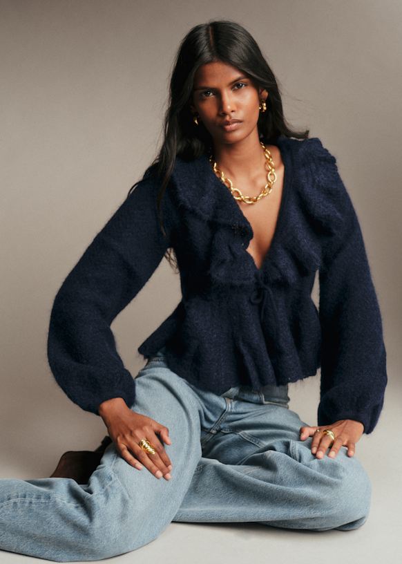 Eugénie Cardigan - Navy - Kid mohair - Sézane