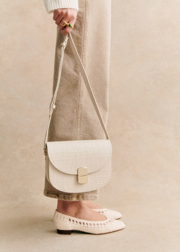 Claude Bag Sezane Ecru Croco Print TU Woman