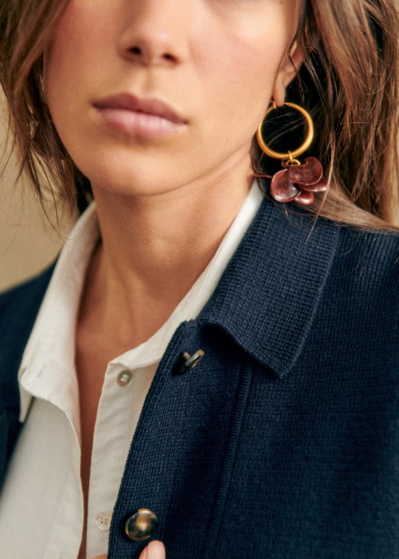 SEZANE ネイビージャケット Cole ジャケット - ネイビー - メリノウール - Sézane