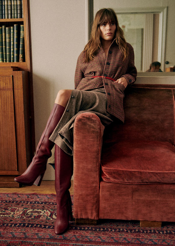 Clarine Skirt - Taupe - Virgin wool - Sézane