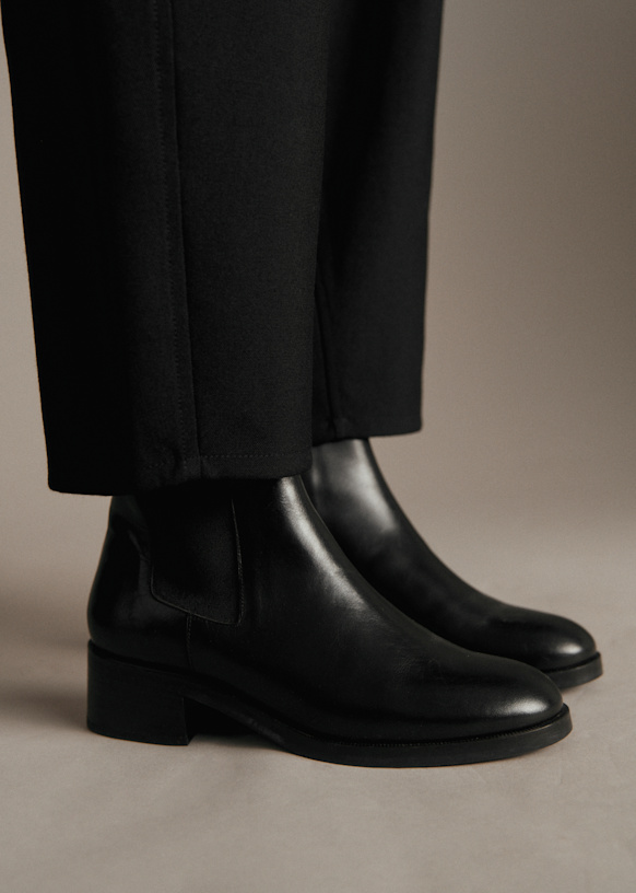 Piper Ankle Boots - Glossy Black - Bovine leather - Sézane