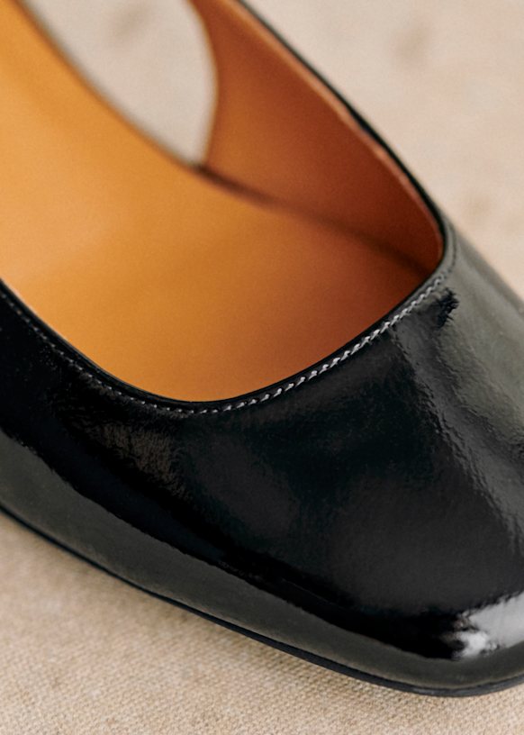 Livie Babies - Patent Black - Bovine leather - Sézane