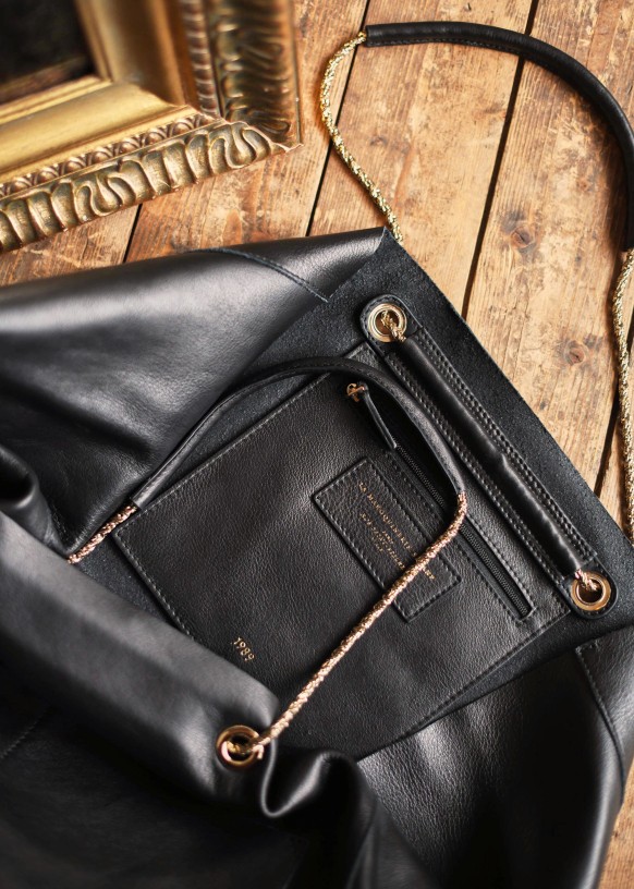 Gaby Bag - Smooth Black Leather - Smooth cowhide leather - Sézane