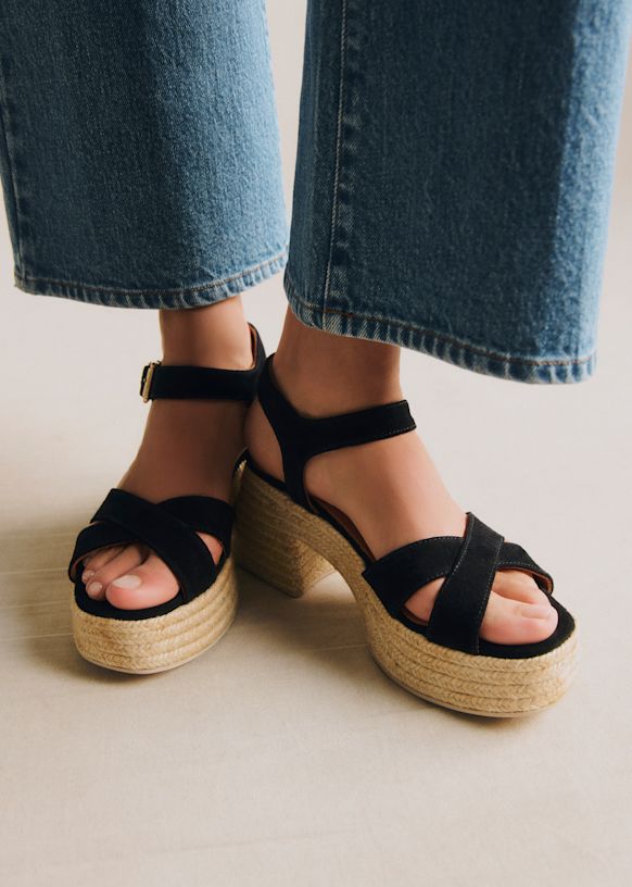 Manon Espadrilles - Hazelnut - Split cowhide leather - Sézane