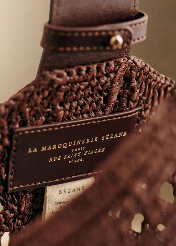 Cleo バスケット - ラフィア チョコ - ラフィア - Sézane