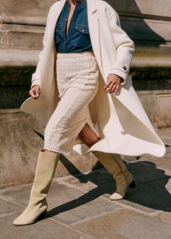 Adèle Boots - Tan - Split cowhide leather - Sézane