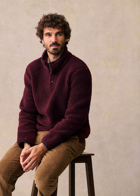 Tucker Fleece - Navy Paisley Blue - Wool - Octobre Éditions