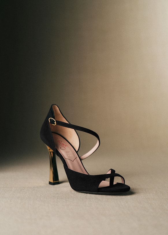 Brigitte Sandals - CFM Souliers x Editions Sézane - Black Velvet