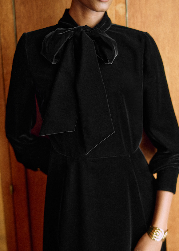 Marcelina Dress - Sézane x MDLO - Black Velvet - Rayon - Sézane